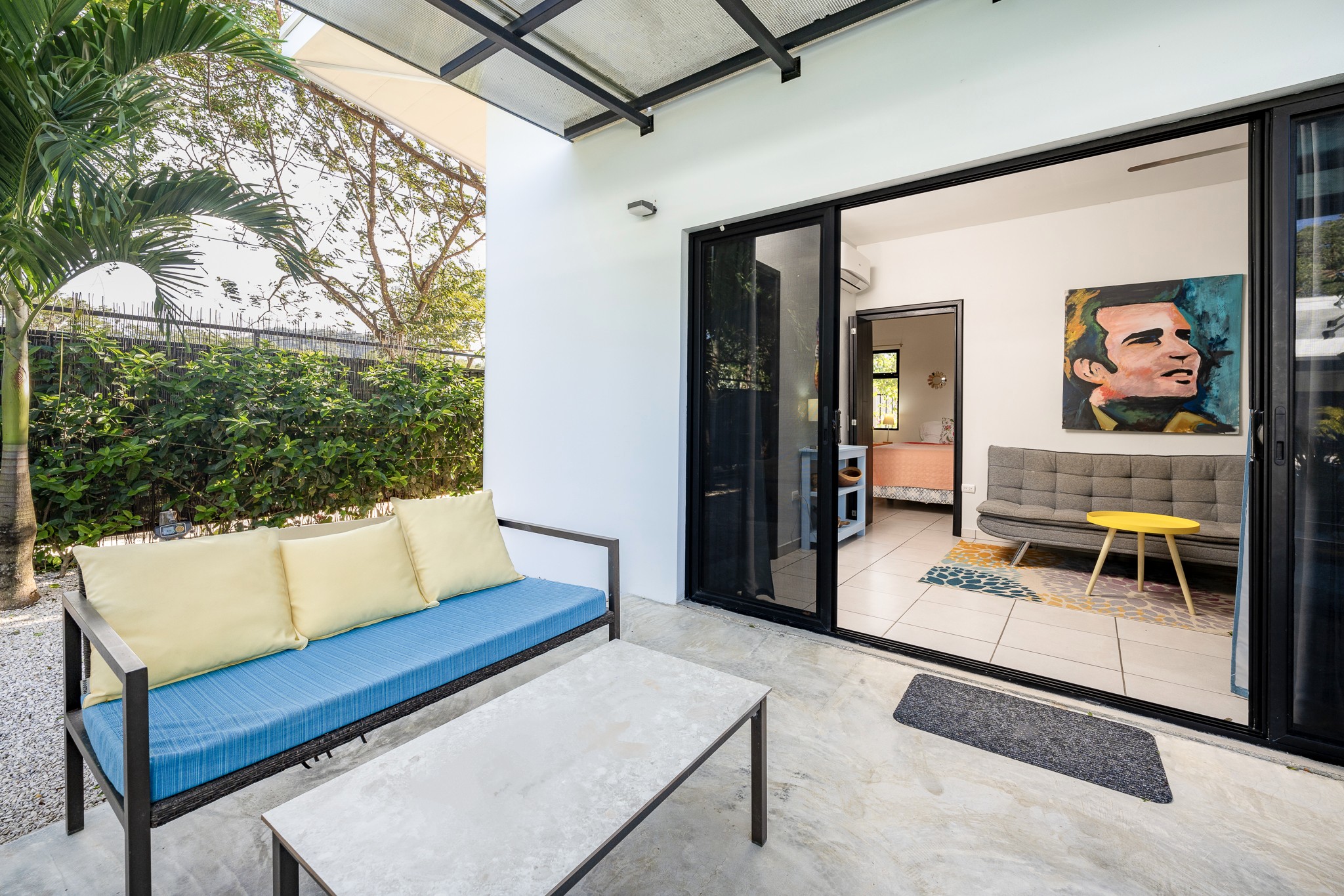 outdoor covered terrace lounge area samara costa rica house