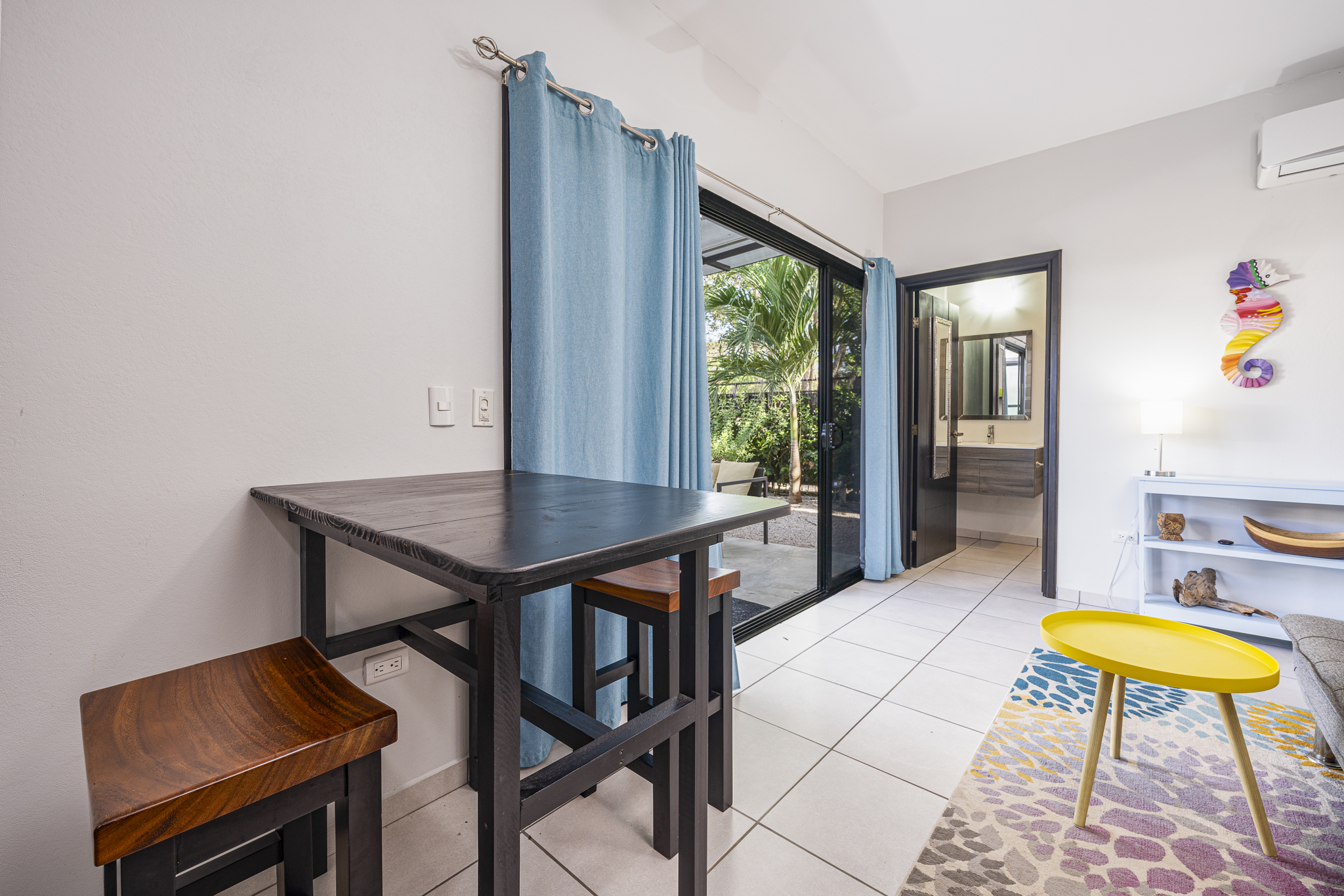 covered terrace workspace area inside house for sale samara costa rica