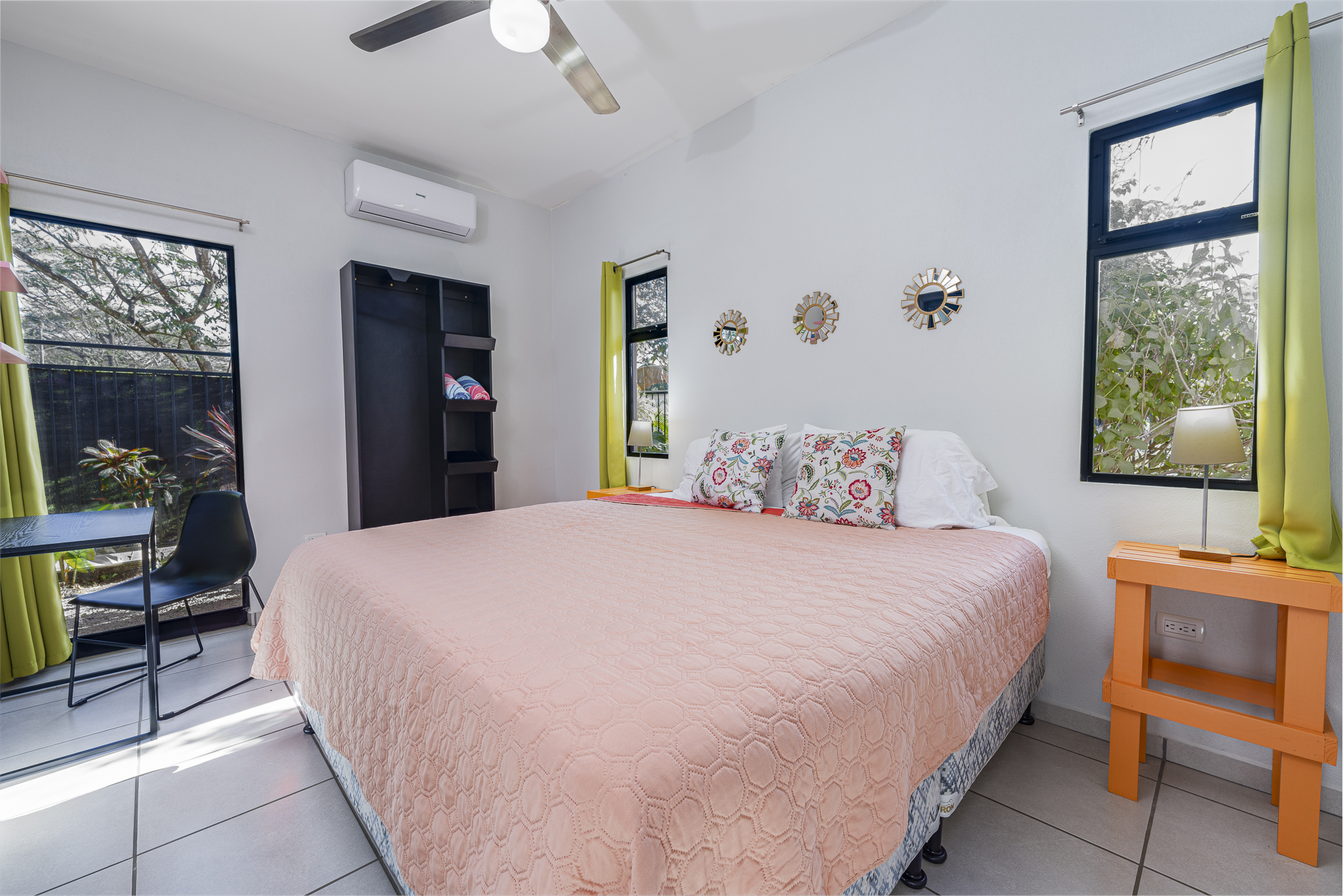 bright bedroom inside tropical property for sale in samara costa rica