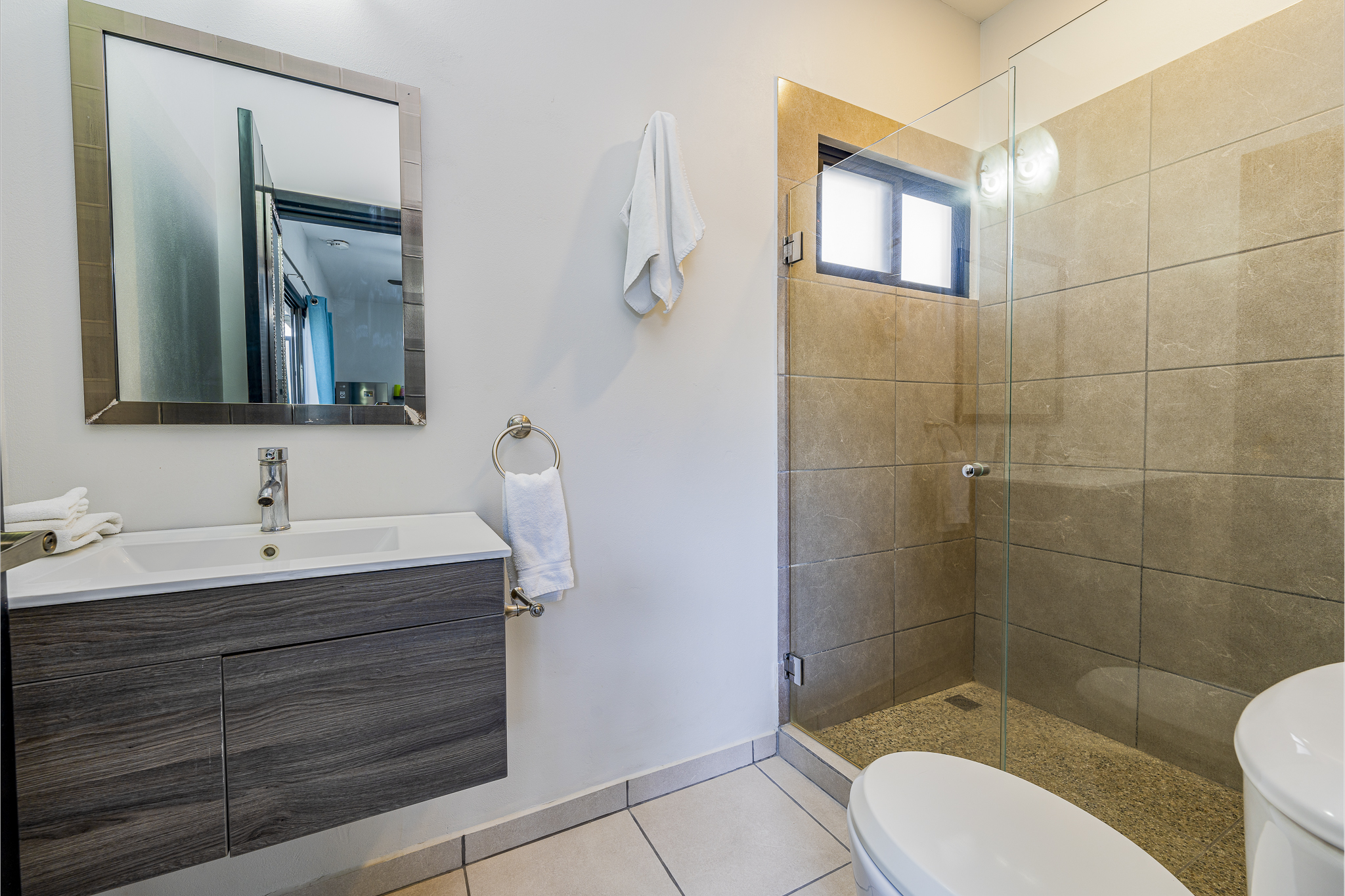 modern bathroom inside tropical house for sale samara costa rica