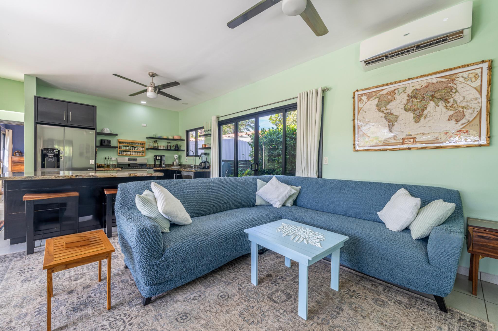 living room interior inside tropical property for sale samara costa rica