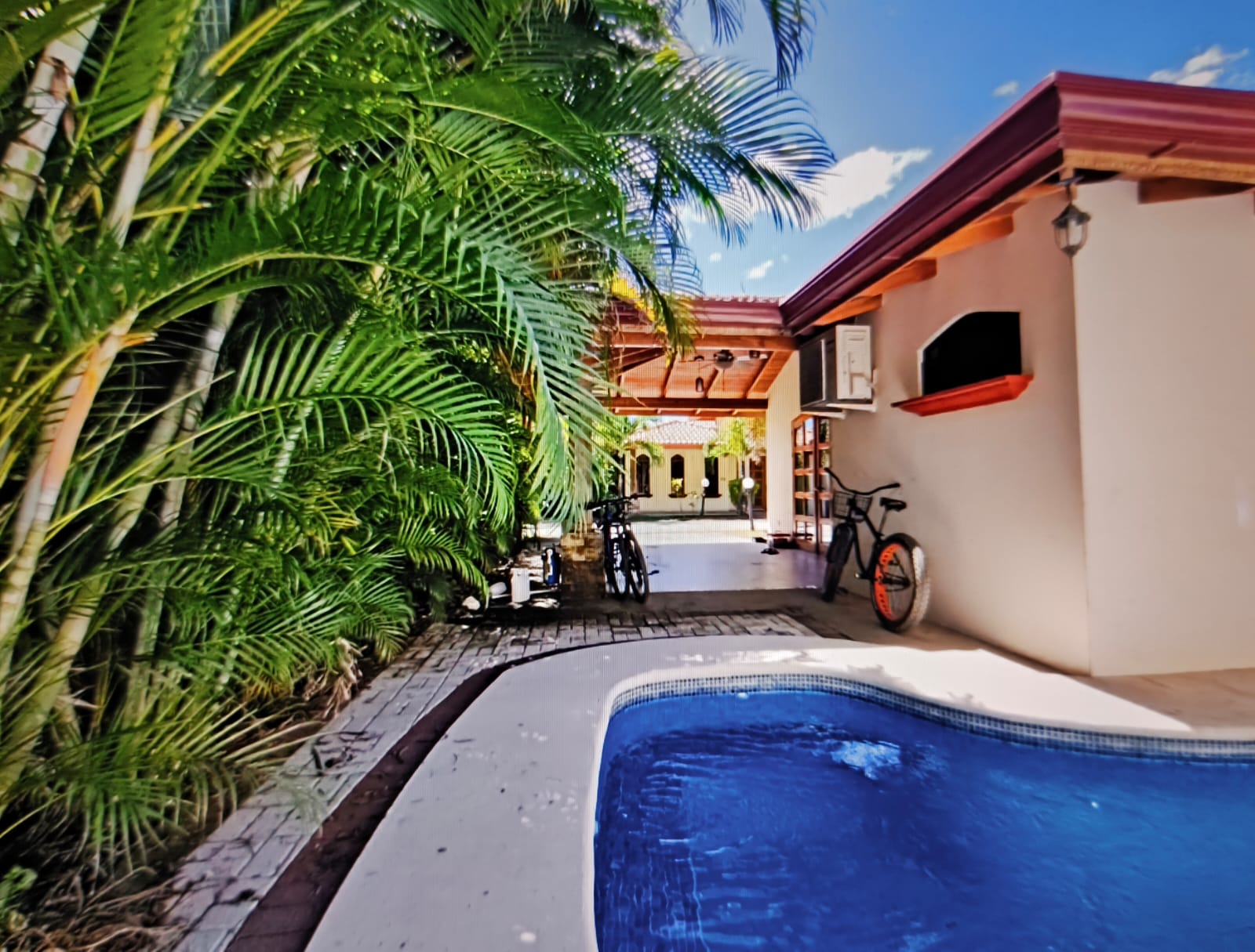 piscina rodeada de jardín tropical villa serenidad